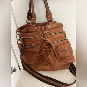 Lockheart vintage leather crossbody shoulder bag